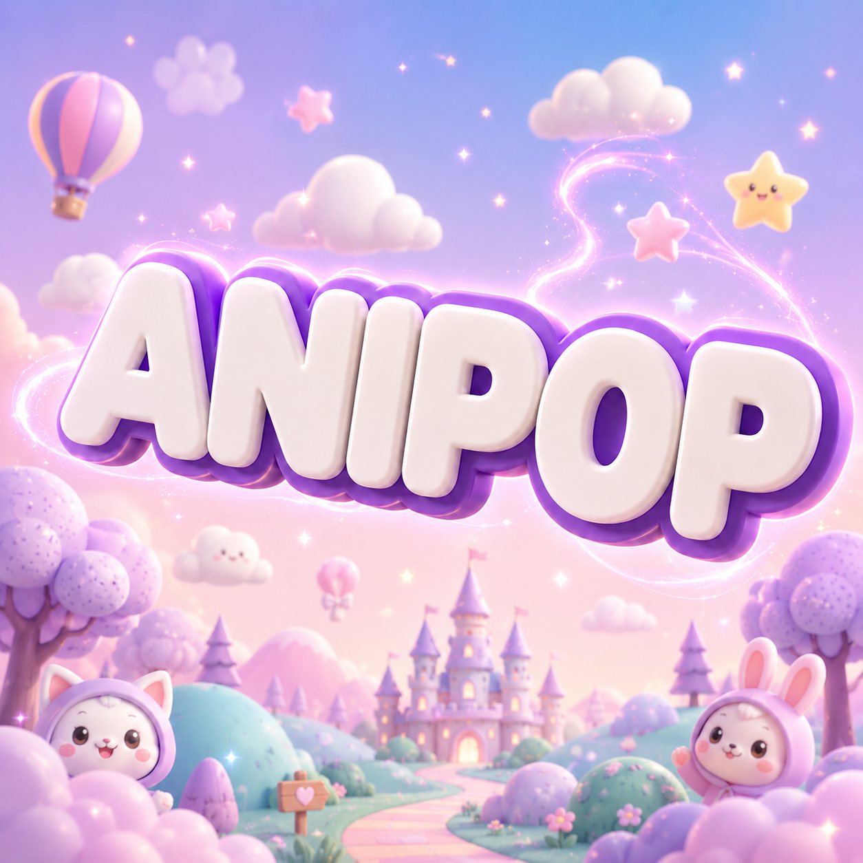 พวงกุญแจชื่อ 3 มิติ AniPoP หลายแบบหลายสี